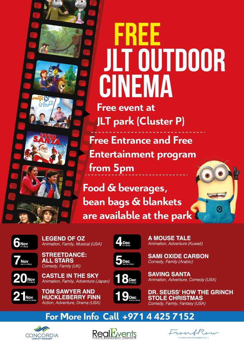 out door cinema at JLT park